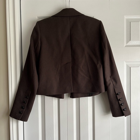 Zara Brown Plaid Cropped Blazer - Picture 10 of 15